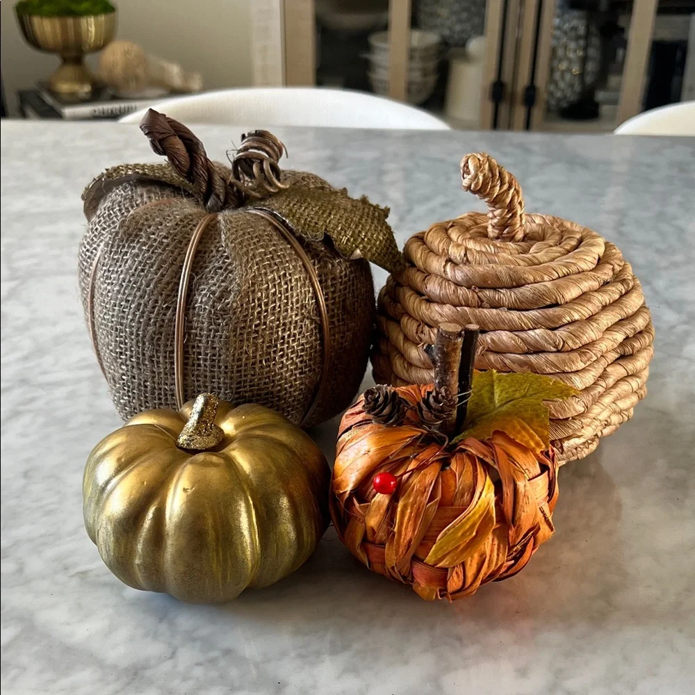 Target Rustic Pumpkin Decor bundle Set - Gold, Brown, Orange
